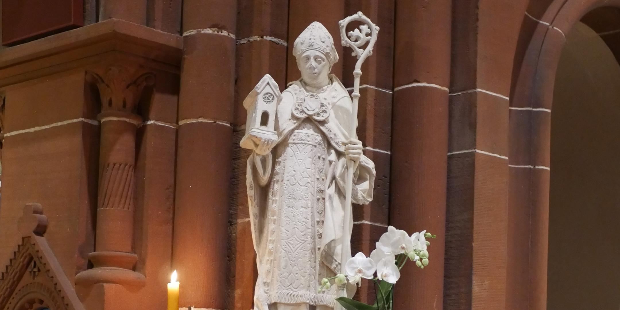 Pilgerfigur des Heiligen Lutwinus in der Kirche St. Lutwinus in Mettlach