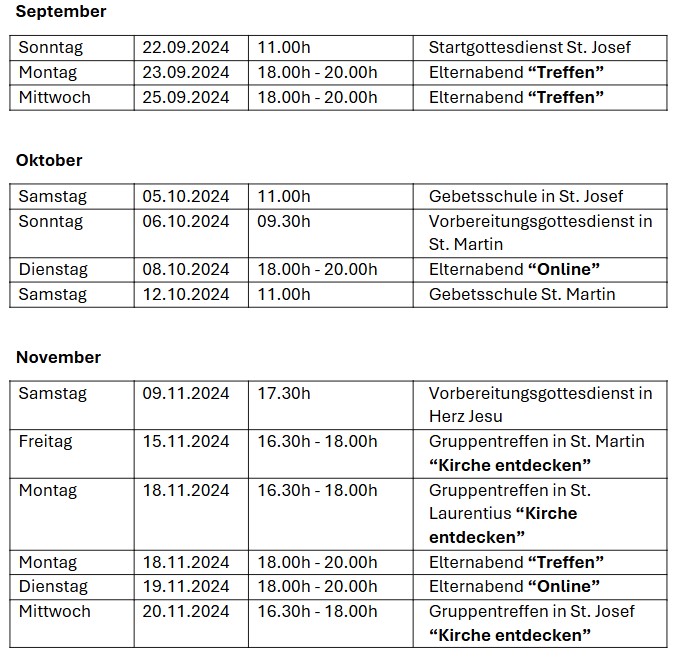 EK 2025 | Vorbereitungstermine